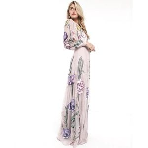 ASOS EDITION Floral Embroidered Maxi Dress Dress with Open Back | Size 8